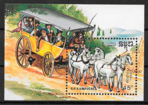 filatelia colección fauna Kampuchea 1989