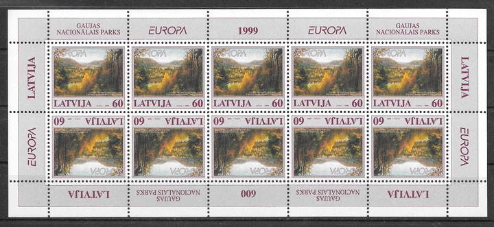 filatelia colección Europa Letonia 1999