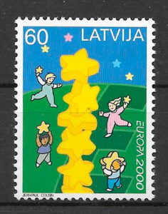 sellos Europa Letonia 2000