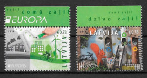 colección sellos Europa Letonia 2016