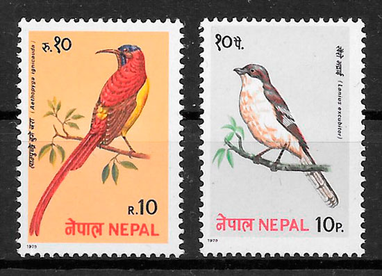 sellos fauna Nepal 1979