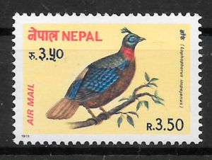 sellos fauna Nepal 1979