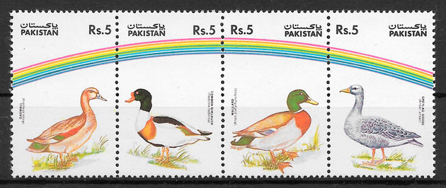 filatelia coleccion fauna Pakistan 1993