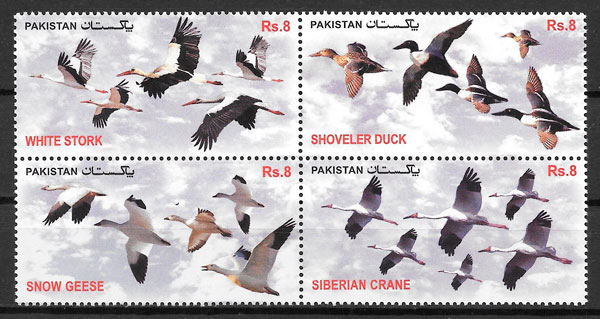 colección sellos fauna PAKISTÁN 2012