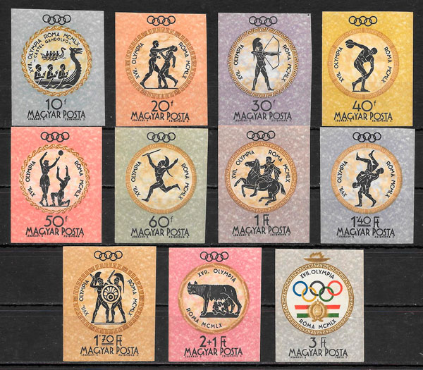 sellos olimpiadas Hungría 1960