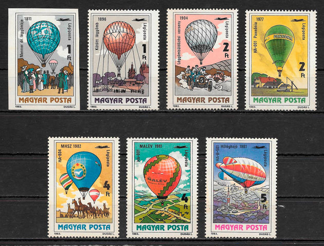 sellos transporte Hungría 1982
