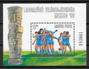 colección sellos fútbol Hungría 1986