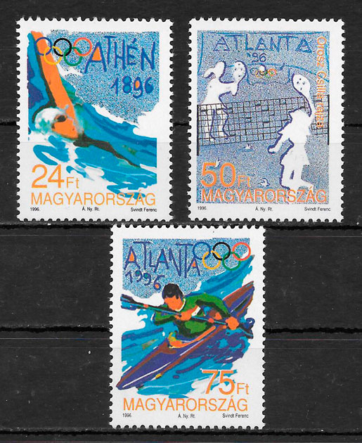filatelia colección olimpiadas Hungría´´ia 1995