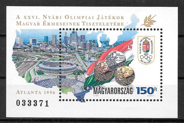 colección sellos olimpiadas Hungría 1996