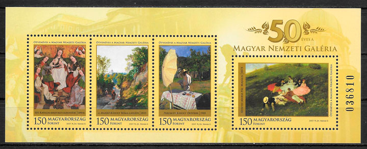 sellos coleccion pintura Hungria 2007