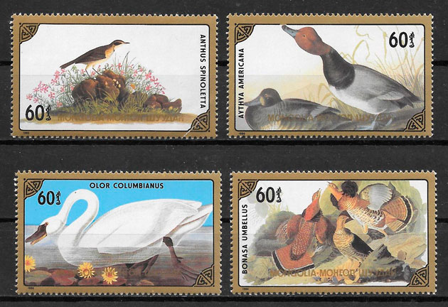 sellos fauna Mongolia 1986