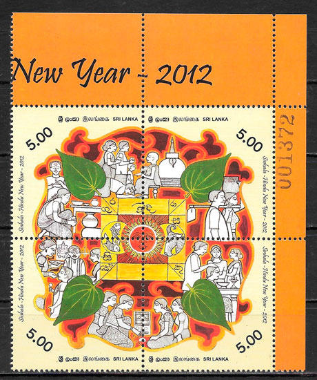 sellos temas varios Sri Lanka 2012