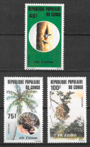 filatelia fauna Congo 1985