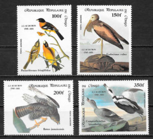 filatelia colección fauna Congo 1985