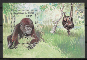 filatelia fauna Congo 1991