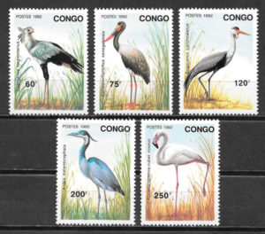 filatelia colección fauna 1992 Congo