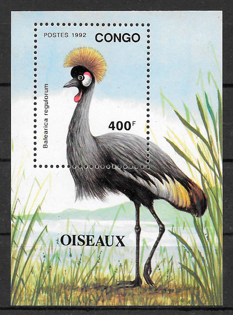 filatelia colección fauna 1992 Congo