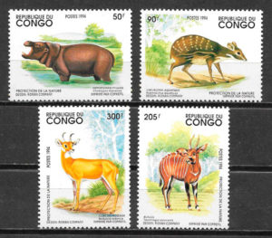 sellos fauna Congo 1994