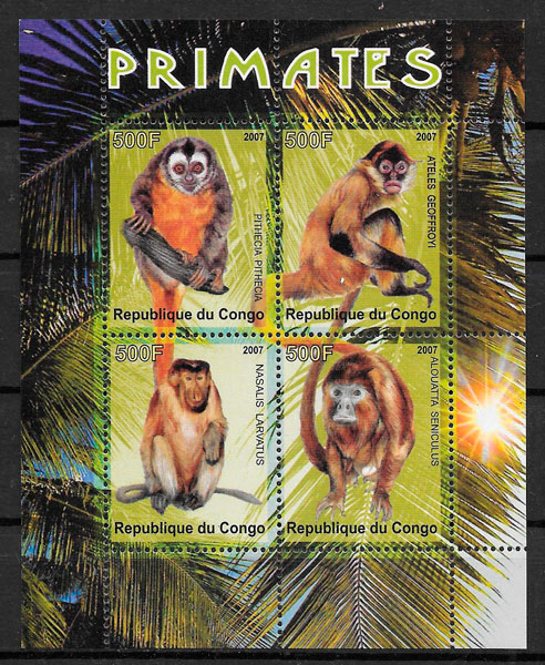 sellos fauna Congo 2007