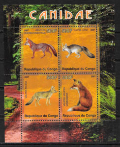 filatelia fauna Congo 2007