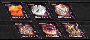 filatelia coleccion mineralñes Rumania 2006