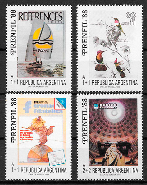 colección sellos temas varios Argentina 1988