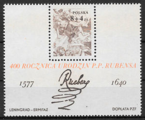 filatelia colección pintura Polonia 1977