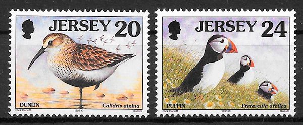 sellos fauna Jersey 1998