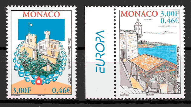 filatelia Europa Monaco 2001