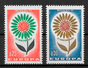 sellos Europa Mónaco 1964
