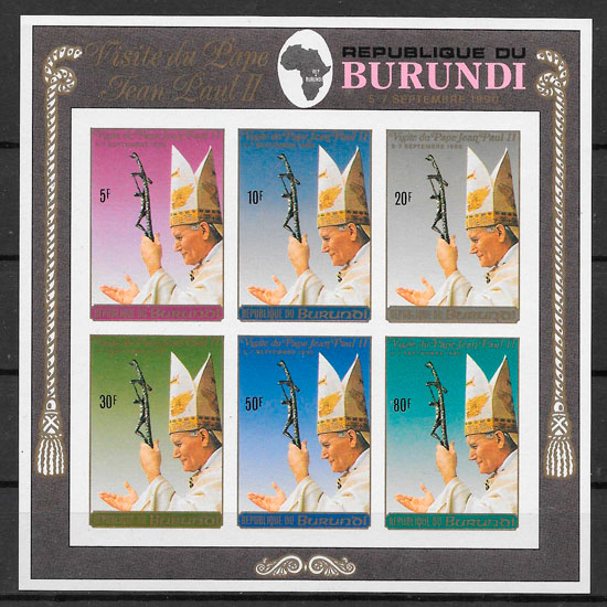 filatelia personalidades 1990 Burundi