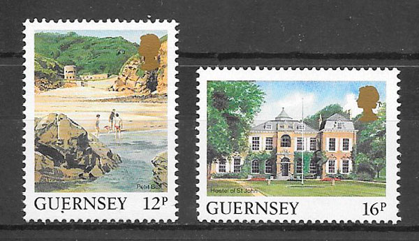 colección sellos turismo Guernsey 1988