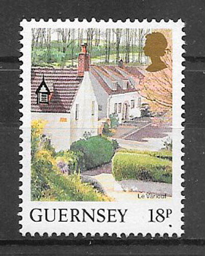 filatelia arquitectura Guernsey 1989