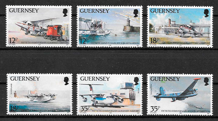 sellos transporte Guernsey 1989