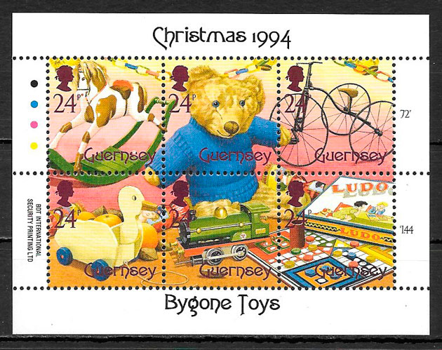 colección sellos navidad Guernsey 1994
