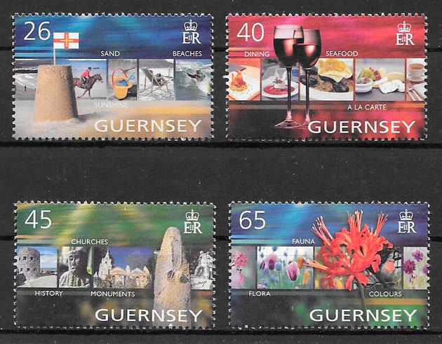 filatelia colección turismo Guernsey 2004