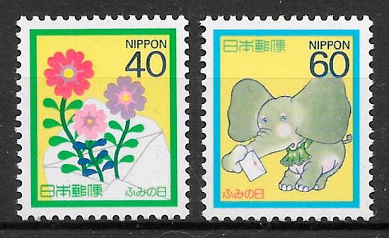 sellos Japon 1987 fauna y flora