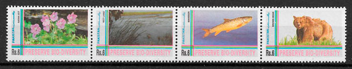sellos Pakistan 1994 fauna y flora