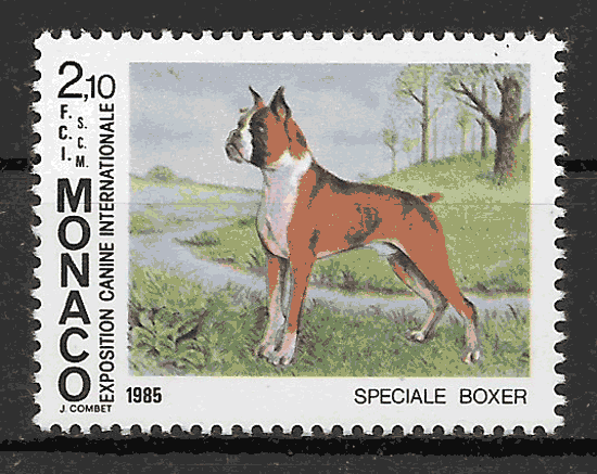 filatelia coleccion perros Monaco 1985