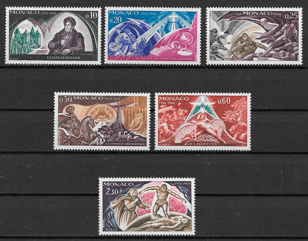 sellos personalidades Mónaco 1968