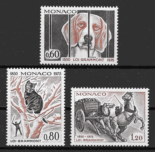 sellos perros 1975 Mónaco