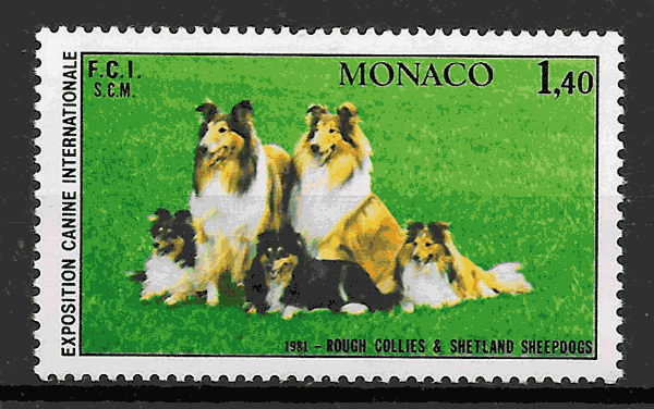 sellos perros Mónaco 1981