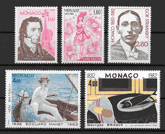 sellos arte Mónaco 1982