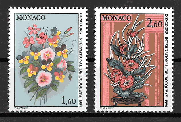 filatelia colección flora Mónaco 1983