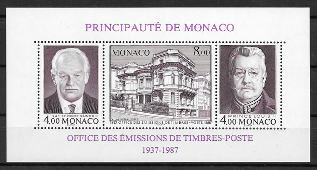filatelia personalidad Monaco 1987