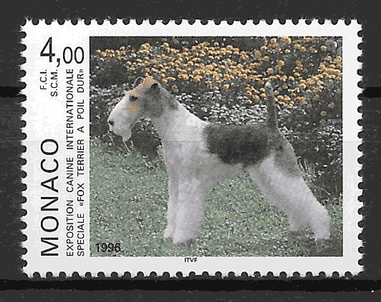 filatelia coleccion perros Monaco 1996