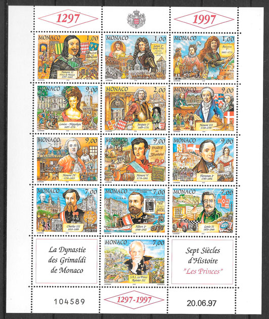 coleccion sellos personalidad Monaco 1997