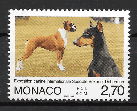 sellos perros Monaco 1998
