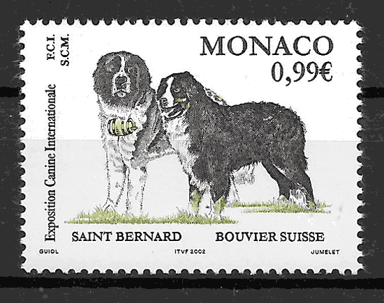 filatelia perros Monaco 2002