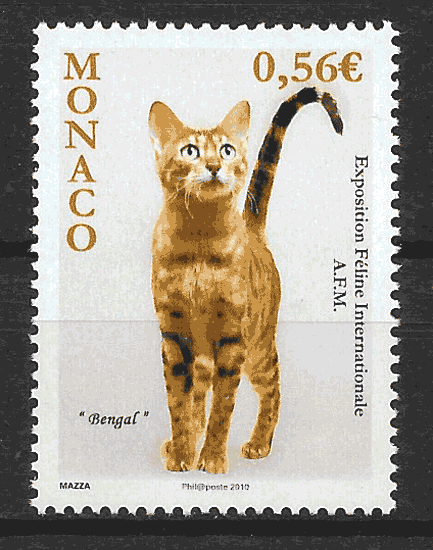 sellos gatos Monaco 2009
